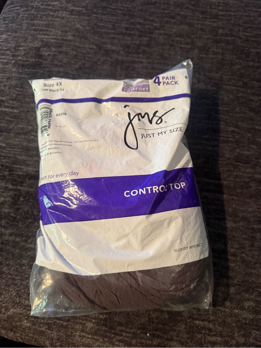 Just My Size Brown Control Top Tights - 4 Pack